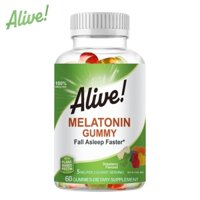 Alive Kẹo dẻo Melatonin, Dâu tây, 5 mg, 120 viên kẹo dẻo (mỗi viên 2,5 mg)
