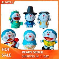 Aliwell Japanese Blue Cat Figure  Great Gift PVC Cartoon Collectable Dolls Fine Coloring for Car Decoration