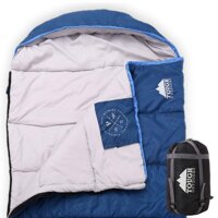 All Season XL Sleeping Bag for Big and Tall Adults - Ideal for Warm/Cold Weather Camping and Hiking - Wide, Oversized & Waterproof Hooded Sleeping ...