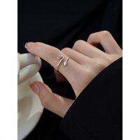 [Alley South] Nhẫn hình rắn bạc 999, nhẫn đơn giản cho năm mới, nhẫn ngón trỏ nữ, nhẫn mở năm mới