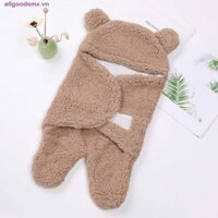 Allgoodsmx Bọc Chăn Sơ Sinh Trẻ Sơ Sinh Unisex Flannel Làm Dày Túi Ngủ Mùa Đông