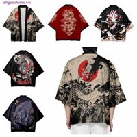 Allgoodsmx Phong Cách Nhật Bản Kimono, Anime Cosplay Loose Samurai Kimono, Thời Trang Người Lớn Nam Nữ In Hình Rồng Truyền Thống Áo Khoác Kimono