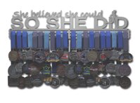 Allied Medal Hangers - She Believed She Could So She Did: Awards Display Rack Holder Runner Figure 24" Wide with 3 Hang Bars