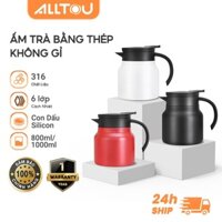ALLTOU Ấm pha trà giữ nhiệt inox，Ấm Pha Trà Giữ Nhiệt Có Lõi Lọc Trà Dung Tích 800ML Chất Liệu Inox 316 2 Lớp Cách