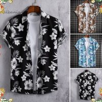 Aln Ve Áo Tay Ngắn Nam Áo Sơ Mi Nút Đóng Mỏng Chống Lấp Lánh Mùa Hè In Hoa Hawaii Áo Sơ Mi Đi Biển