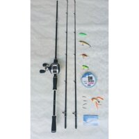 alo Bộ Cần Lure Máy Ngang Hunting Black Cần 2 Ngọn Bạo Lực Bộ Cần Câu Lóc siêu bền