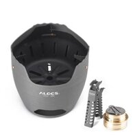 ALOCS Hợp Kim Nhôm Cắm Trại Cồn Bếp Than Gỗ Đầu Đốt Dã Ngoại Di Động Lò Nướng Chống Gió Ấm Máy Sưởi