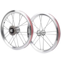 Alomejor Bike Wheelset 14in V Brake Three Speed Change Bicycle Motocross Wheelset Front 2 Rear 5 Bearing Hub