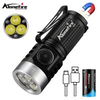 Alonefire Đèn Pin 3 Bóng led mini 6500k Có Thể Sạc Lại Tiện Dụng