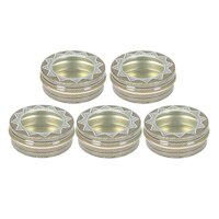 Aluminum Tin Jars, 5 Pack Cosmetic Sample Metal Tins Empty Container Round Pot with Clear Top Window for Candle, Lip Balm, Salve, Makeup, Powder