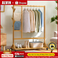 ALVIN Giá phơi quần áo đa năng Móc treo quần áo đa năng Được làm từ tre tự nhiên Với giá treo áo khoác