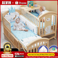 ALVIN Nôi cũi cho bé- Đa năng 6 chế độ tiện lợi cho mẹ và bé Bảo hành 3năm Nôi cũi cho em bé cũi gỗ