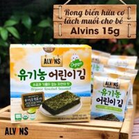 [ALVINS] Rong biển hữu cơ tách muối cho bé ăn dặm, rong biển ăn liền Hàn Quốc