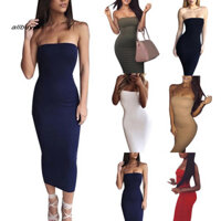 Alw-evening Party Night Club Gợi Cảm Nữ Màu Trơn quây Bodycon Đầm Dài