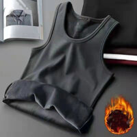 Alw-fleece Lót Tank Top Vest Màu Trơn Không Tay Siêu Dày Chống Gió Quần Lót Ấm Nhiệt