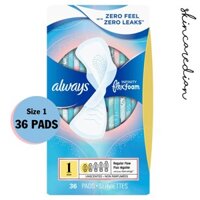 ALWAYS - Băng vệ sinh siêu mỏng có cánh Always (size 1) - 36 miếng