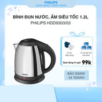 Ấm, Bình Đun Siêu Tốc Philips HD9303/03 - Dung Tích 1.2L - Công Suất 1800W - Thân inox Cao Cấp - Bảo Hành 24 Tháng