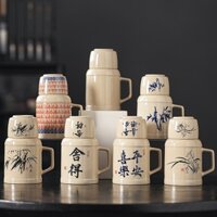 Ấm Bình Gốm Dùng Pha Trà Ủ Trà Bằng Sứ Kèm Nút Bấc Giữ Nóng Dung Tích 450 ml