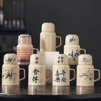 Ấm Bình Gốm Dùng Pha Trà Ủ Trà Bằng Sứ Kèm Nút Bấc Giữ Nóng Dung Tích 450 ml