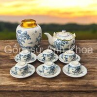 Ấm chén Bát Tràng, Bình Trà Ấm pha trà Gốm sứ Bát Tràng Men Rạn dáng ấm chén nhật cực sang chảnh Gomsudecor21