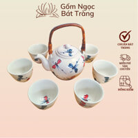 Ấm Chén Pha Chè, Ấm chén Gốm Sứ Bát Tràng, Ấm chén uống trà, ấm chén tử sa Gốm Ngọc