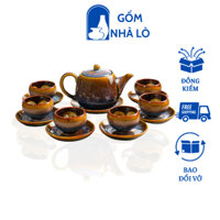 Ấm Chén Pha Chè, Ấm chén Gốm Sứ Bát Tràng, Ấm chén uống trà, ấm tích pha trà, ấm chén men diêu thủy Gốm Nhà Lò