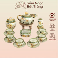 Ấm Chén Pha Chè, ẤM TRÂU 500ML Ấm chén Gốm Sứ Bát Tràng, Ấm chén uống trà, Ấm chén tử sa | Gốm Ngọc Bát Tràng