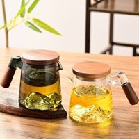 Ấm, Cốc Thủy Tinh Pha Trà Có Lõi Lọc Dung Tích Khoảng 400 ml