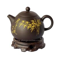 Ấm đất H3 đen vẽ cây trúc 250ml