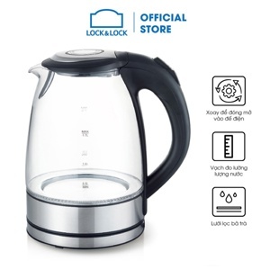 Ấm điện đun nước bằng thủy tinh Lock&Lock EJK317BLK 1850W (1.7 lít)