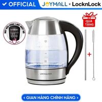 Ấm Điện Thủy Tinh Siêu Tốc Lock&amp;Lock EJK341 1.8L - Hàng Chính Hãng, Đèn Đổi Màu Theo Nhiệt Độ, Điều Chỉnh Nhiệt Độ Sôi, Tặng Kèm Ống Hút Và Cọ Rửa