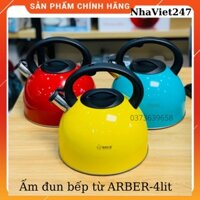 Ấm Đun Bếp Từ  Arber 4 Lít (có còi báo )-siêu nấu nước siêu tốc-Ấm đun nước inox 304 đáy từ-hàng chính hãng-bh 12 tháng