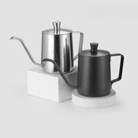 Ấm Đun Nước Cổ Ngỗng Rót Pha Cà Phê Vòi Dài Inox 304 có Nắp 250ML - 600ML Bình rót cổ ngỗng - Bình pha cà phê inox 304 loại dày, có nắp