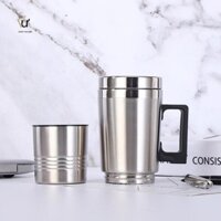 Ấm Đun Nước Điện 12v Di Động Dành Cho Xe Ôtô Pha Trà Pha Cafe, Chất Liệu Inox 304 Siêu Bền GDVƯ