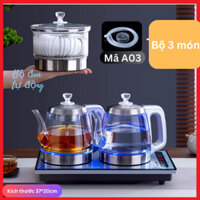 Ấm Đun Nước Điện Tự Động Pha Trà Tại Bàn Siêu Tốc Với Tách Pha Trà Cafe Cấp Nước Lên 2 Bên Từ Đáy