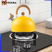 Ấm đun nước huýt sáo Tay cầm bằng gỗ Ấm đun nước để cắm trại trong nhà Đi bộ đường dài