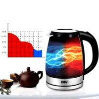 Ấm Đun Nước Inox Điện Máy Xanh, Ấm Trà Thủy Tinh Chịu Nhiệt KAW Dung tích 2L