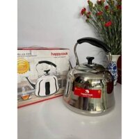 Ấm đun nước inox happycook 5l, 3l hgk-300t, hgk-500t, dùng được mọi loại bếp: than, từ, hồng ngoại, gas, cồn...