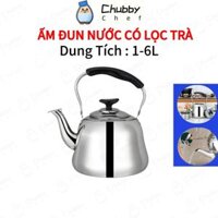 Ấm đun nước inox nhiều dung tích 1L - 6L Chubby Chef dùng cho mọi loại bếp，ấm nấu nước pha trà ấm đun bếp gas