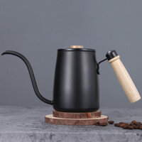 Ấm đun nước nhỏ giọt bằng thép không gỉ 304 chất lượng cao, ấm cổ dài với tay cầm gỗ và vòi tinh xảo cho cà phê rót PDMD