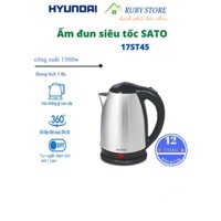 Ấm đun nước siêu tốc, Ấm siêu tốc Inox SATO 17ST41, Công nghệ Nhật Bản – Sản xuất tại Việt Nam, Bảo hành 12 tháng.