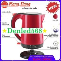 Ấm đun nước siêu tốc inox 1,7L ấm siêu tốc Rạng Đông siêu bền 2 lớp AST17P1