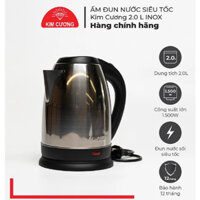 Ấm Đun Nước Siêu Tốc Inox 2 Lít Kim Cương - Hàng Chính Hãng