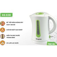 Ấm đun nước siêu tốc Kangaroo KG638 - 1.7L, công suất lớn 2000W màu trắng có vạch chia nước tiện lợi