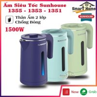 Ấm Đun Nước Siêu Tốc SUNHOUSE SHD1355 - SHD1353 - SHD1351 | Ấm Siêu Tốc INOX 2 Lớp Cao Cấp 1.8L Chống Bỏng An Toàn