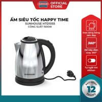 Ấm Đun Nước Siêu Tốc SunHouse - Bình Siêu Tốc Inox Chính Hãng 1.8L Bảo Hành 12 Tháng