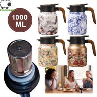 Ấm đun nước trà VCTITIL, Bộ lọc tích hợp chống nhỏ giọt Bình giữ nhiệt trà hoa cổ điển, Máy pha trà phong cách Trung Quốc có thể tháo rời Cà phê nhiệt bằng thép không gỉ Carafe Bình văn phòng