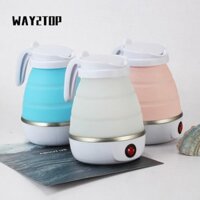 Ấm đun nước WAY2TOP, Ấm đun nước điện có thể gập lại 600ml, Ấm đun nước silicon chống rò rỉ Mini cầm tay 110V / 220V Sử dụng du lịch