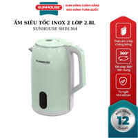 Ấm Đun Siêu Tốc 2 Lớp 2.8L SUNHOUSE SHD1364 - BH chính hãng 12 tháng - SSHOP