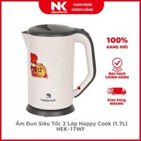 Ấm Đun Siêu Tốc 2 Lớp Happy Cook HEK-17WF 1.7L - Xám - Hàng chính hãng